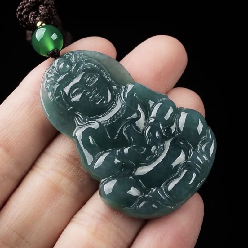 Jewelry & Watches Store - Genuine A-grade Guanyin Buddha , blue