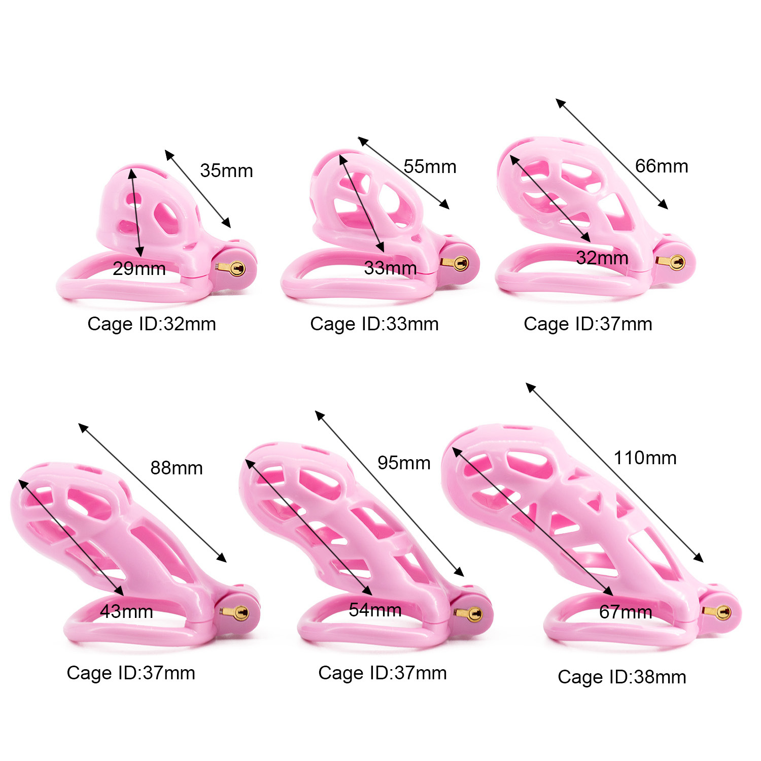 6 sizes CB Nylon Chastity Cage - огляд і ціна Couple Ring Set