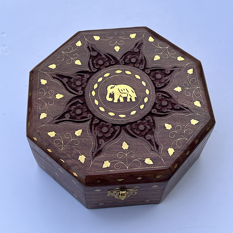 Hand Carved Octagonal Wooden B - огляд і ціна Indian Jewelry Watches