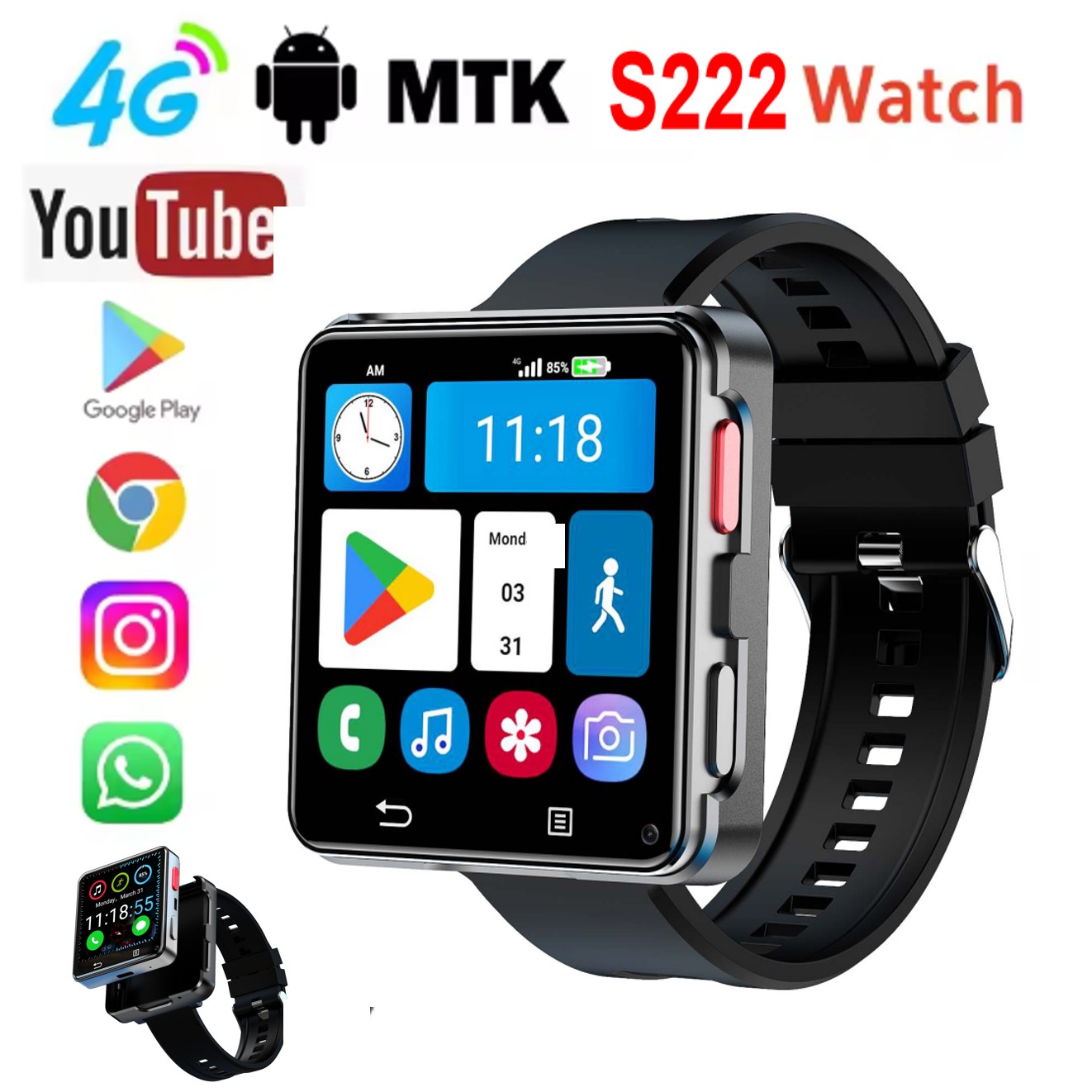 S222 Smart Watch 4G SI-M Card  - огляд і ціна Smartwatch