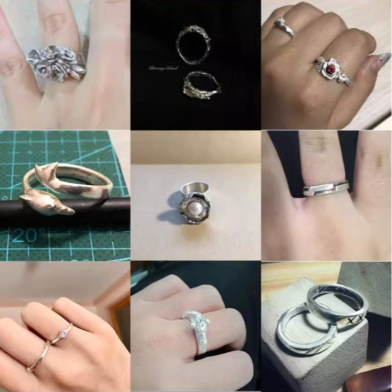 999 Pure Silver Clay Jewelry M - огляд і ціна Couple Ring Set