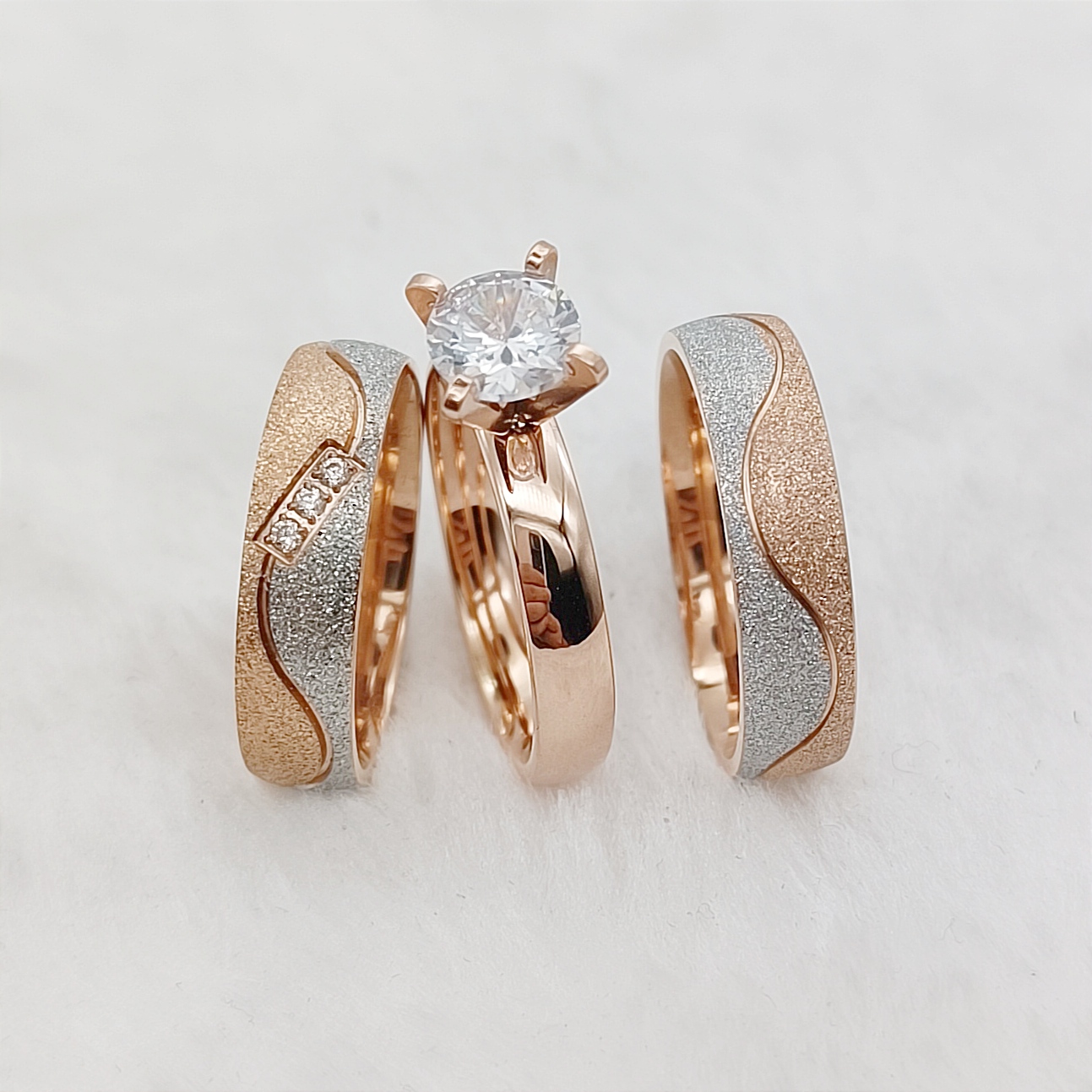 Proposal 3pcs Marriage Promise - огляд і ціна Couple Ring Set